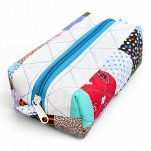 Colorful Patchwork Zipper Pouch